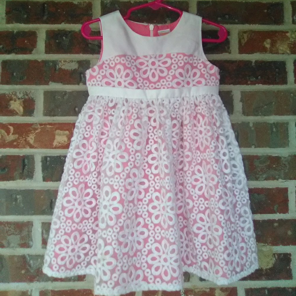 🌷Cream and Pink Gymboree dress size2t